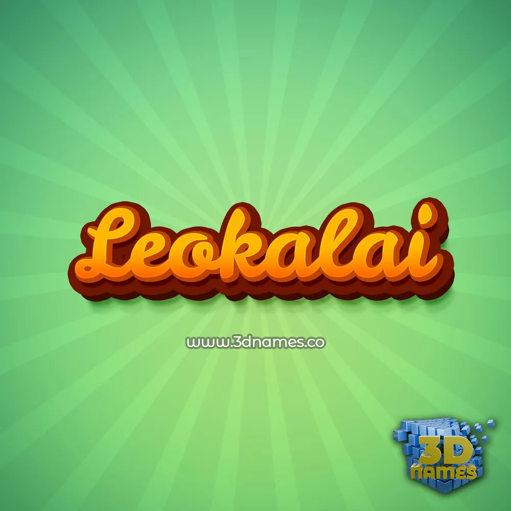 leokalai in Green Rays style - 3D name wallpaper