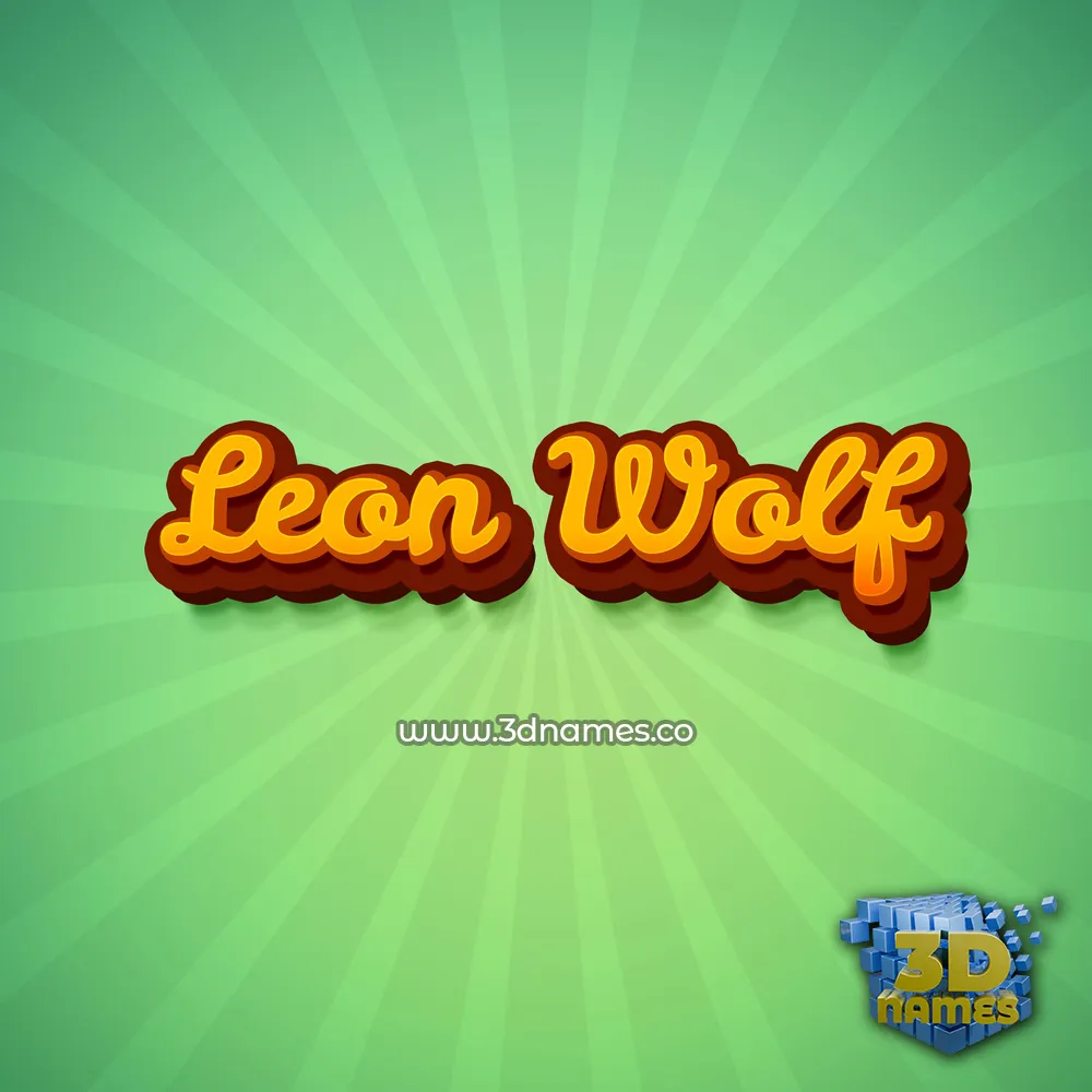 leon wolf in Green Rays style - 3D name wallpaper