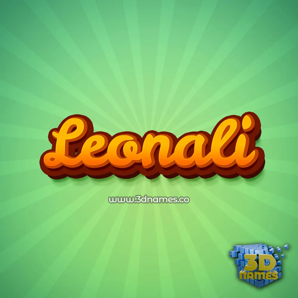leonali in Green Rays style - 3D name wallpaper