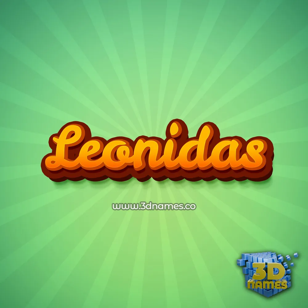 leonidas in Green Rays style - 3D name wallpaper