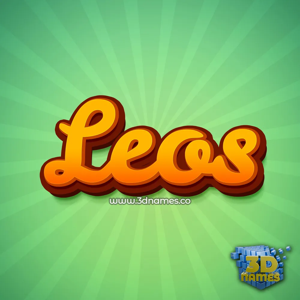 leos in Green Rays style - 3D name wallpaper