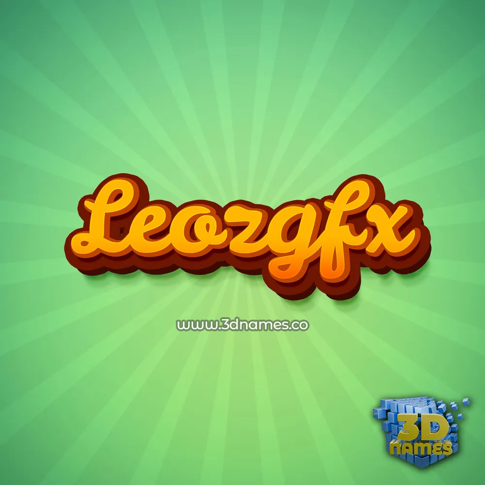 leozgfx in Green Rays style - 3D name wallpaper