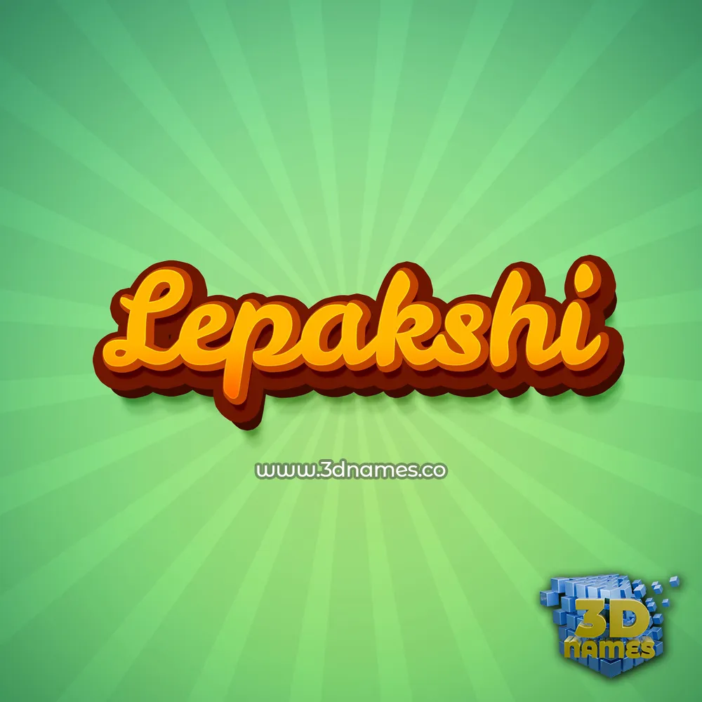 lepakshi in Green Rays style - 3D name wallpaper