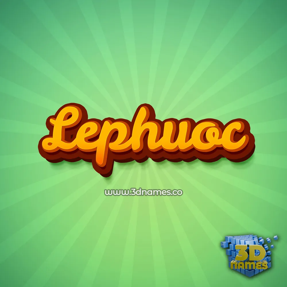 lephuoc in Green Rays style - 3D name wallpaper