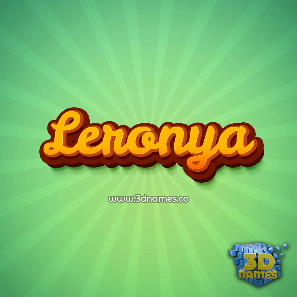 leronya in Green Rays style - 3D name wallpaper