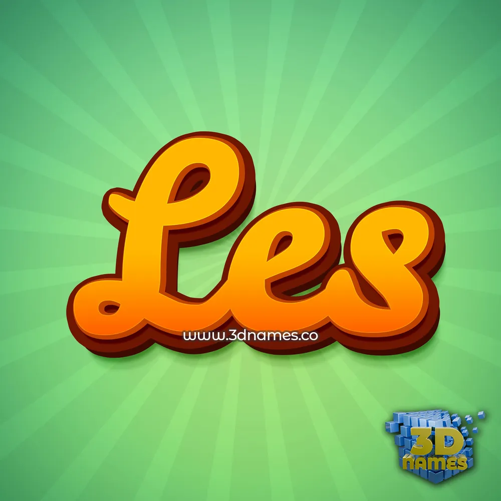 les in Green Rays style - 3D name wallpaper