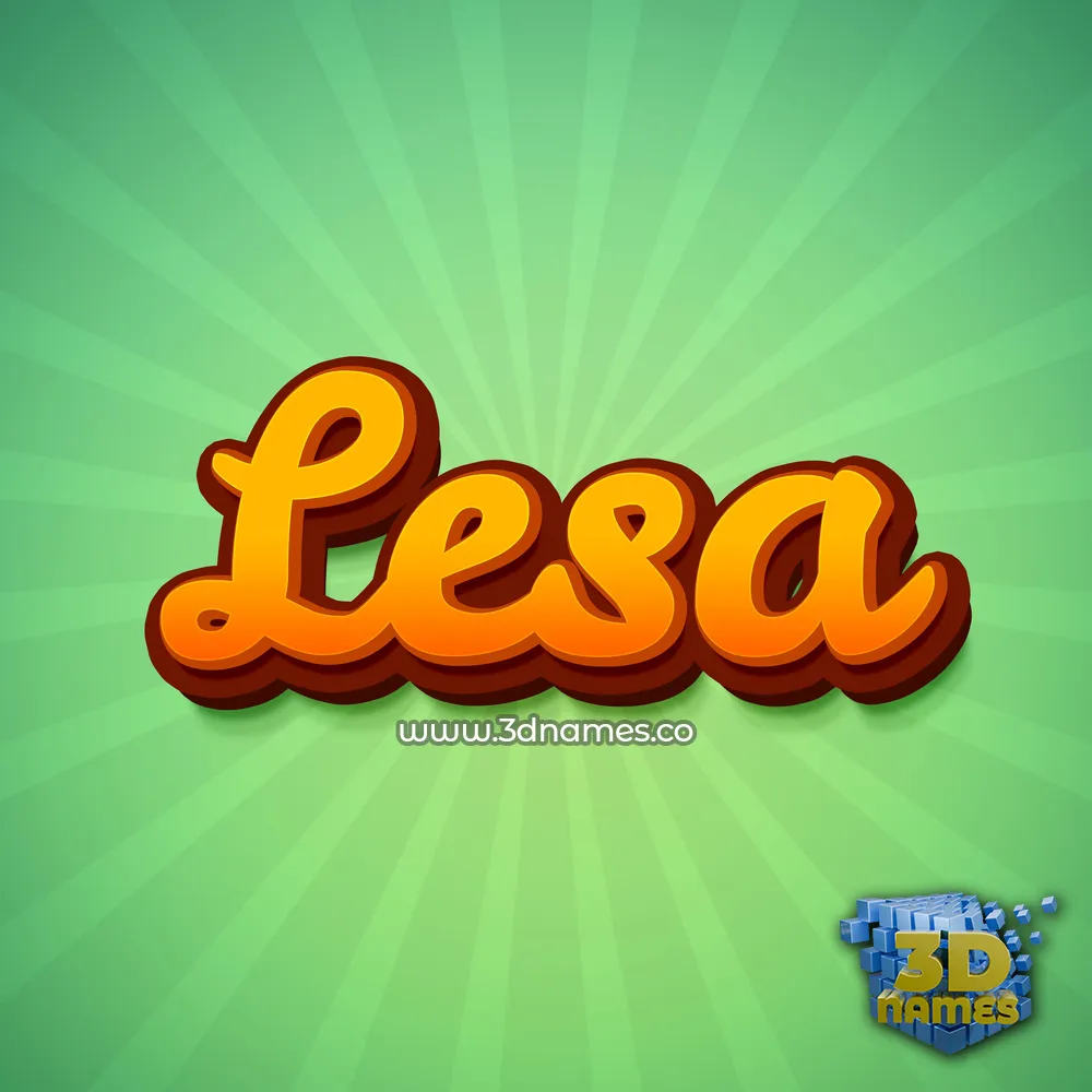 lesa in Green Rays style - 3D name wallpaper