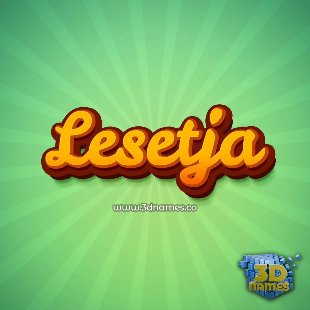 lesetja in Green Rays style - 3D name wallpaper