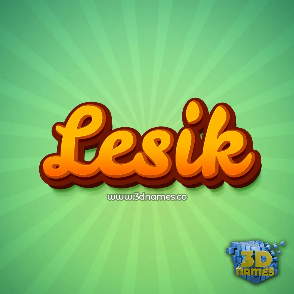 lesik in Green Rays style - 3D name wallpaper
