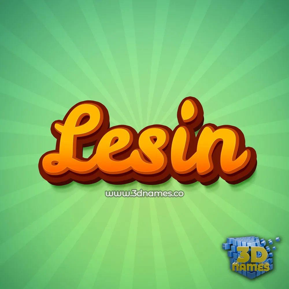 lesin in Green Rays style - 3D name wallpaper