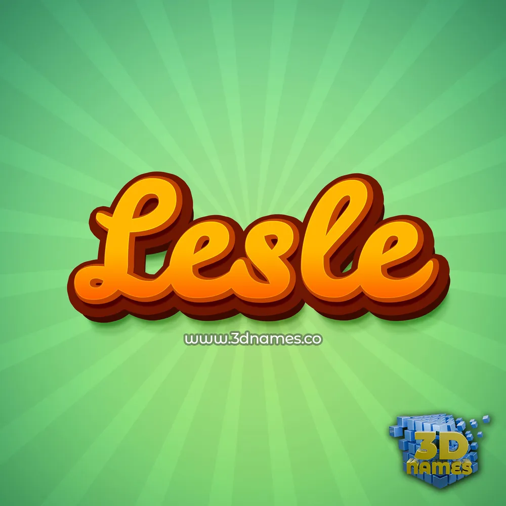 lesle in Green Rays style - 3D name wallpaper