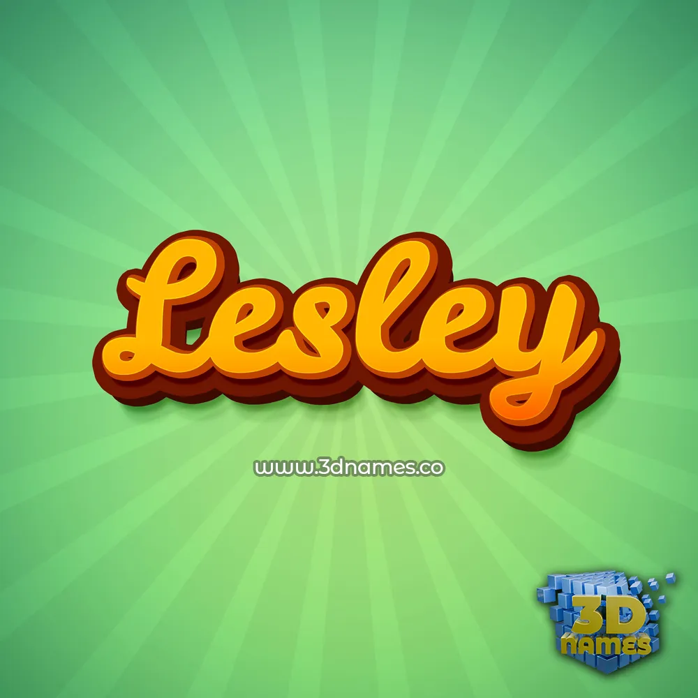 lesley in Green Rays style - 3D name wallpaper