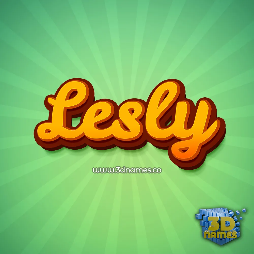 lesly in Green Rays style - 3D name wallpaper