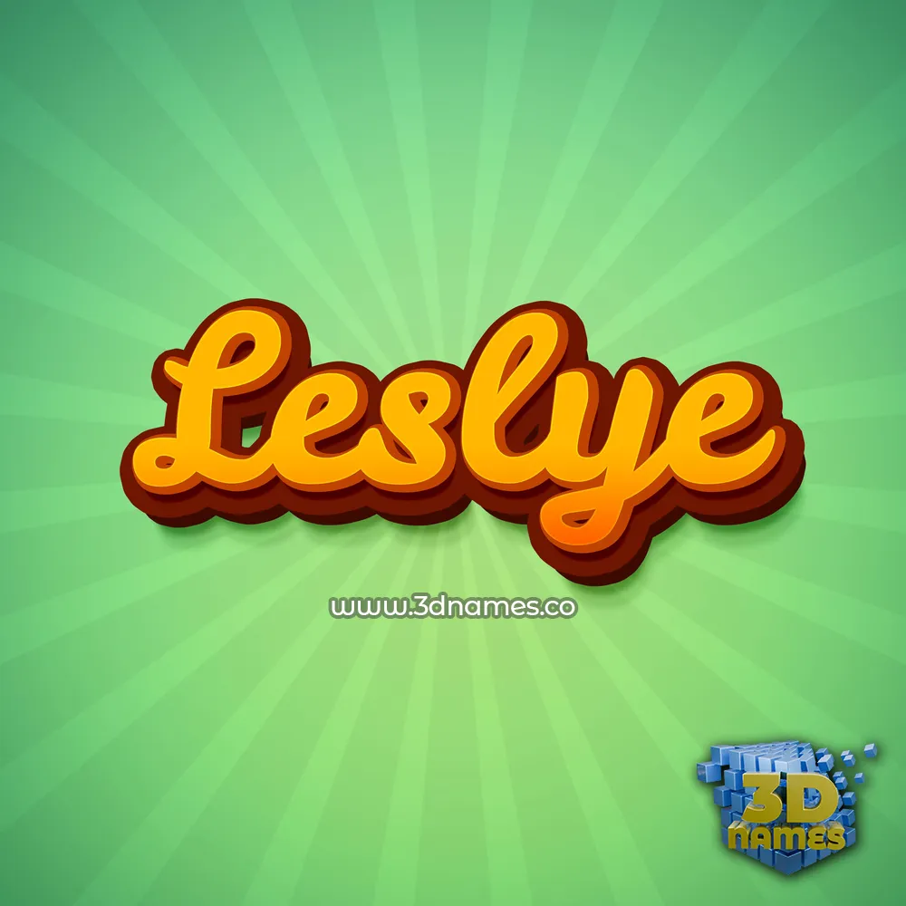 leslye in Green Rays style - 3D name wallpaper