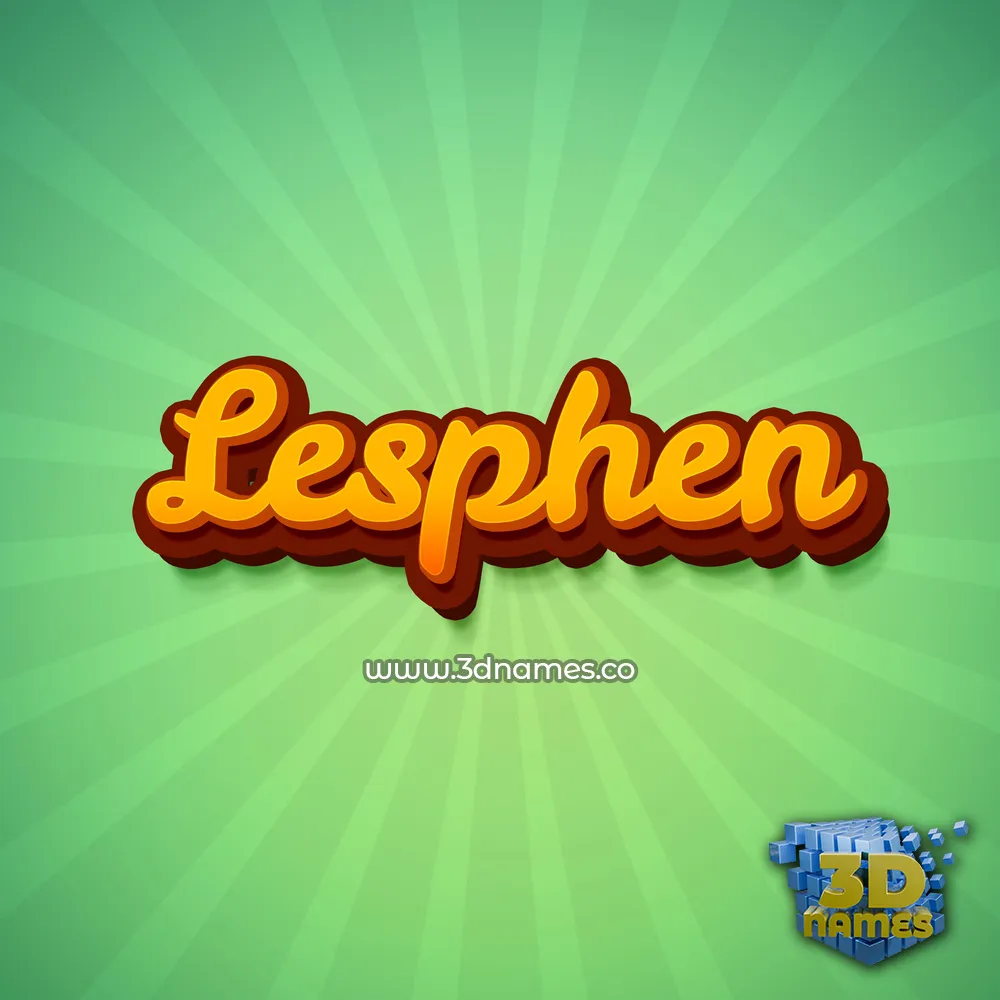lesphen in Green Rays style - 3D name wallpaper