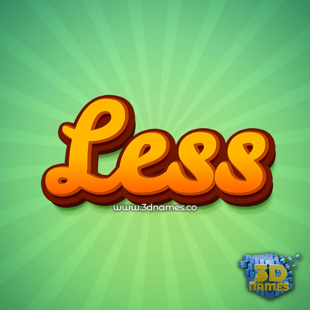 less in Green Rays style - 3D name wallpaper