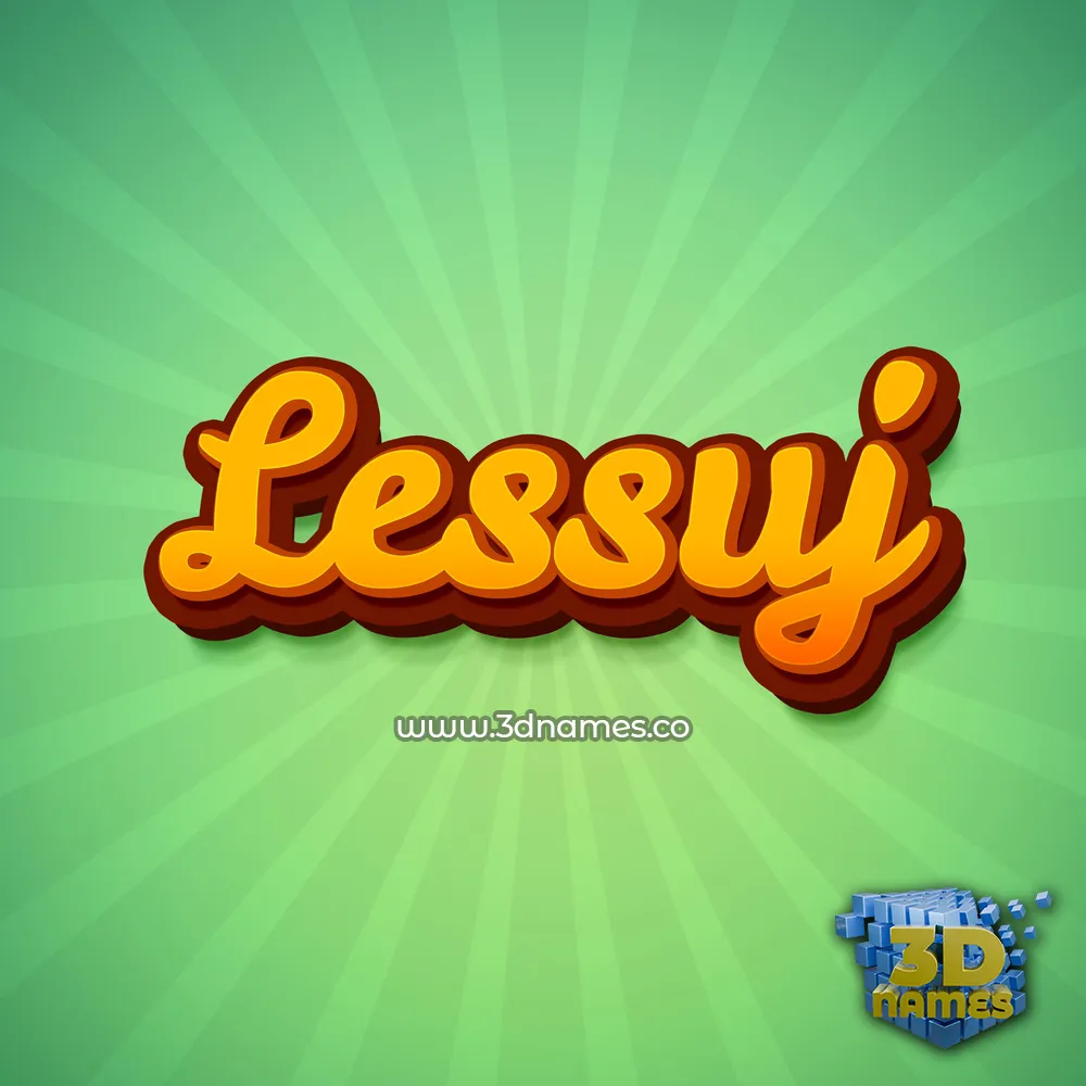 lessuj in Green Rays style - 3D name wallpaper
