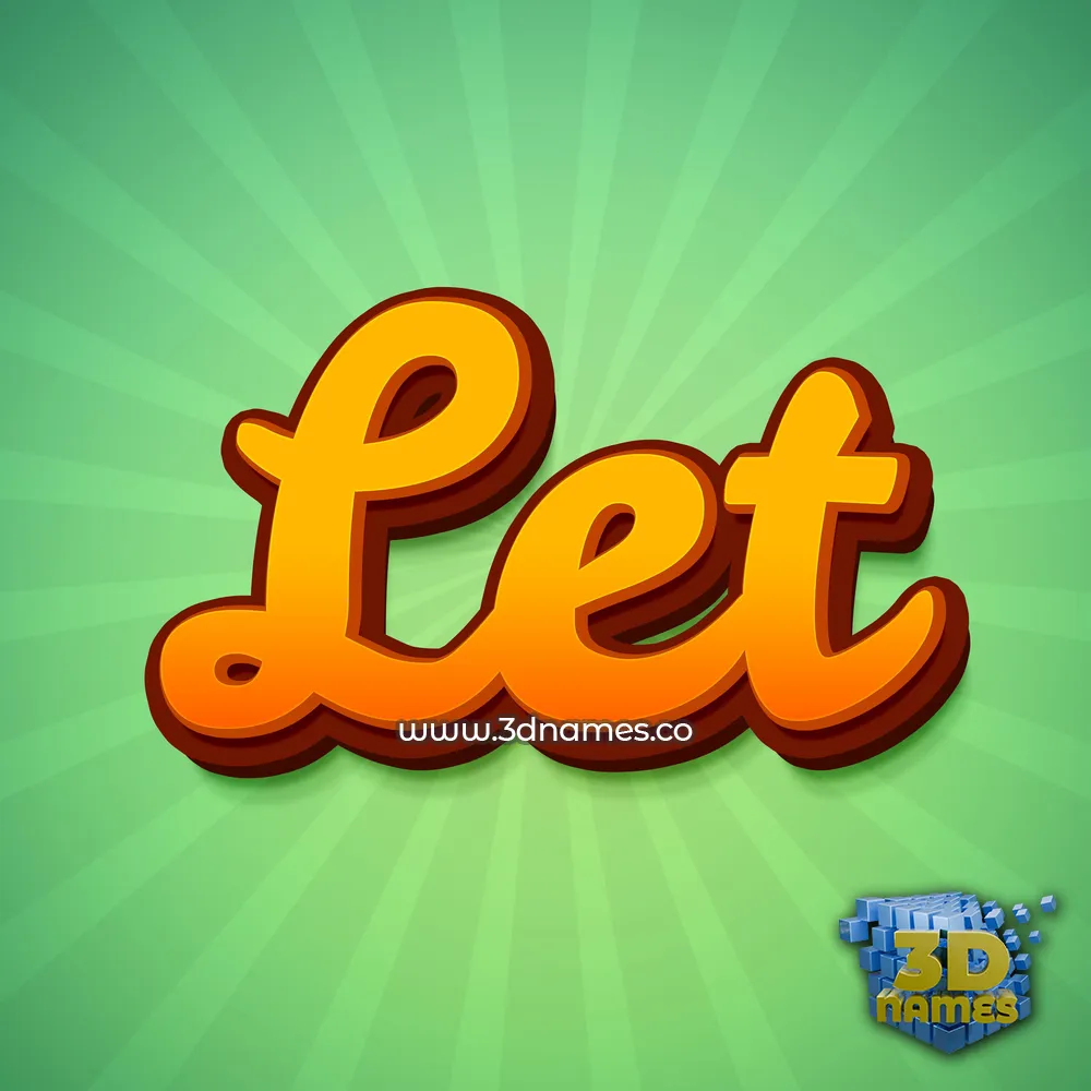 let in Green Rays style - 3D name wallpaper
