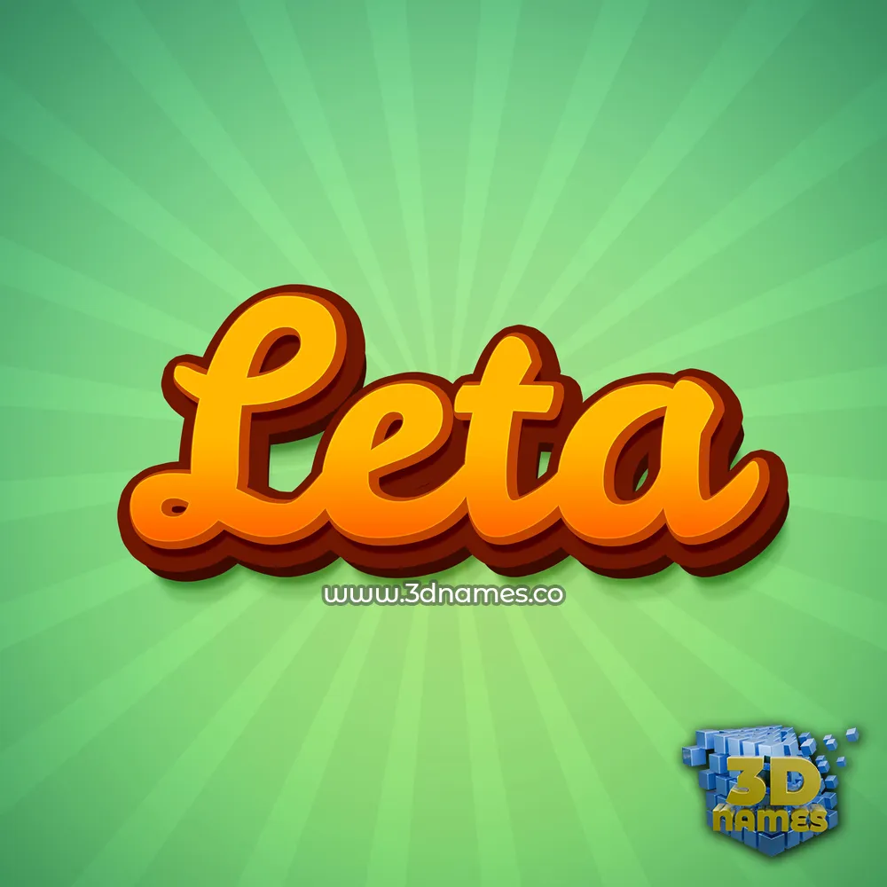 leta in Green Rays style - 3D name wallpaper