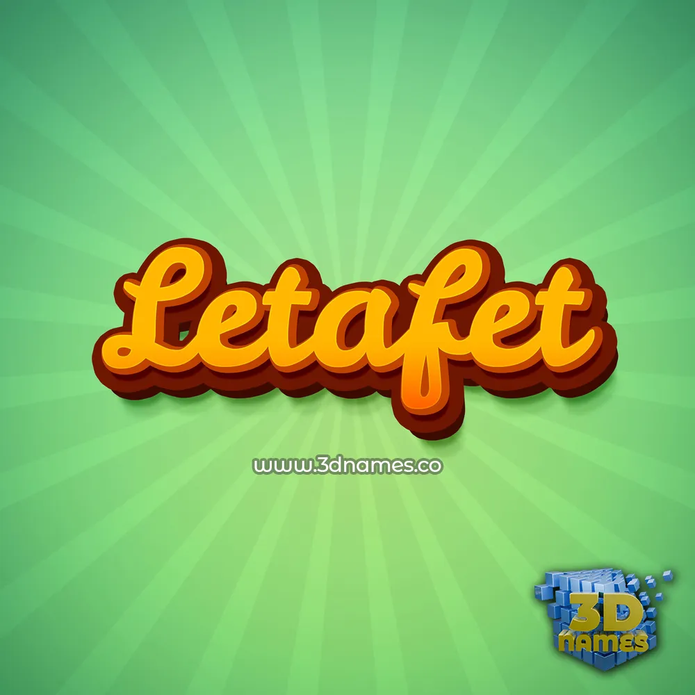 letafet in Green Rays style - 3D name wallpaper