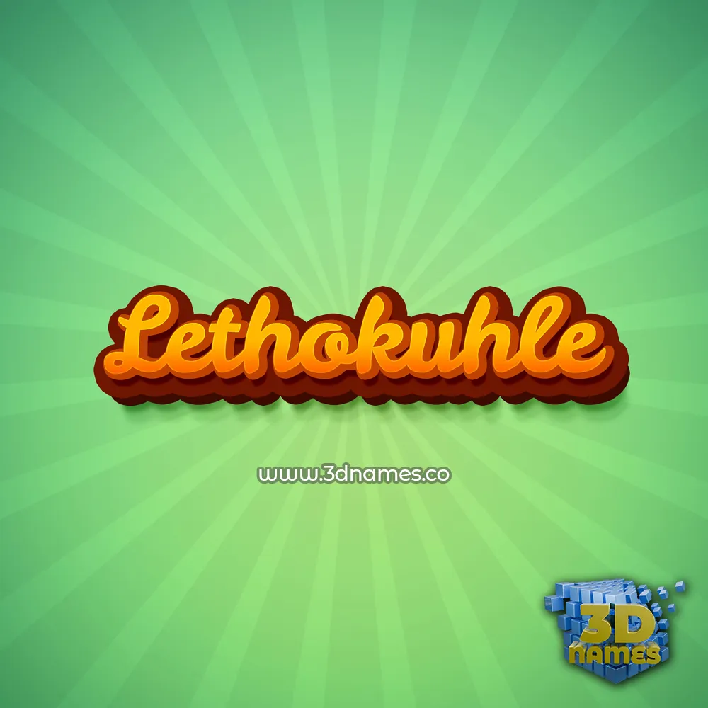lethokuhle in Green Rays style - 3D name wallpaper
