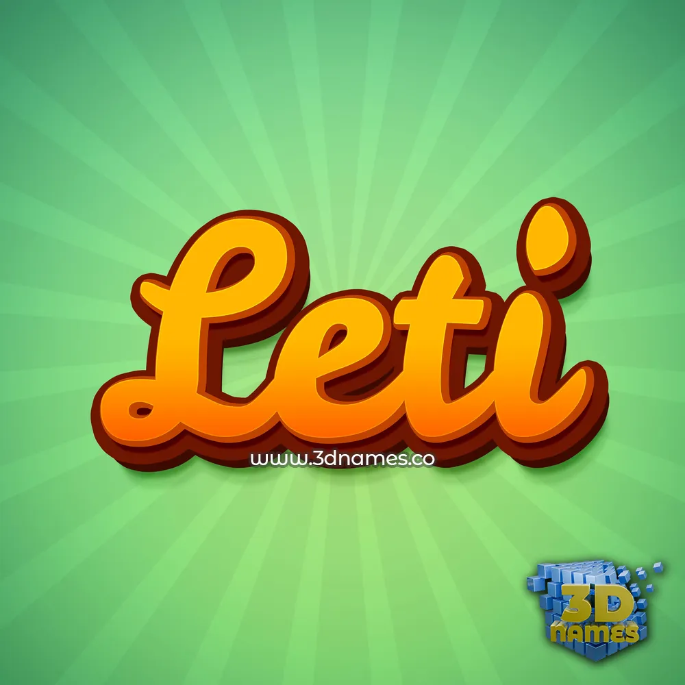 leti in Green Rays style - 3D name wallpaper