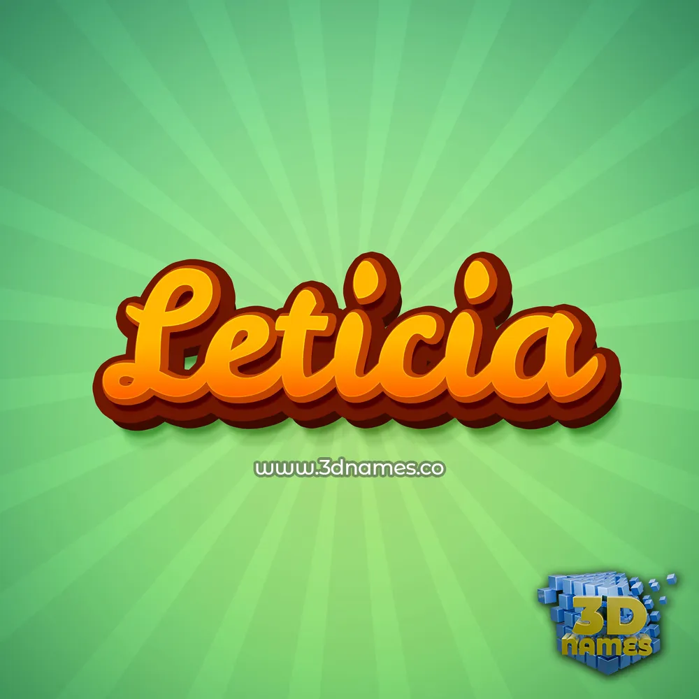 leticia in Green Rays style - 3D name wallpaper