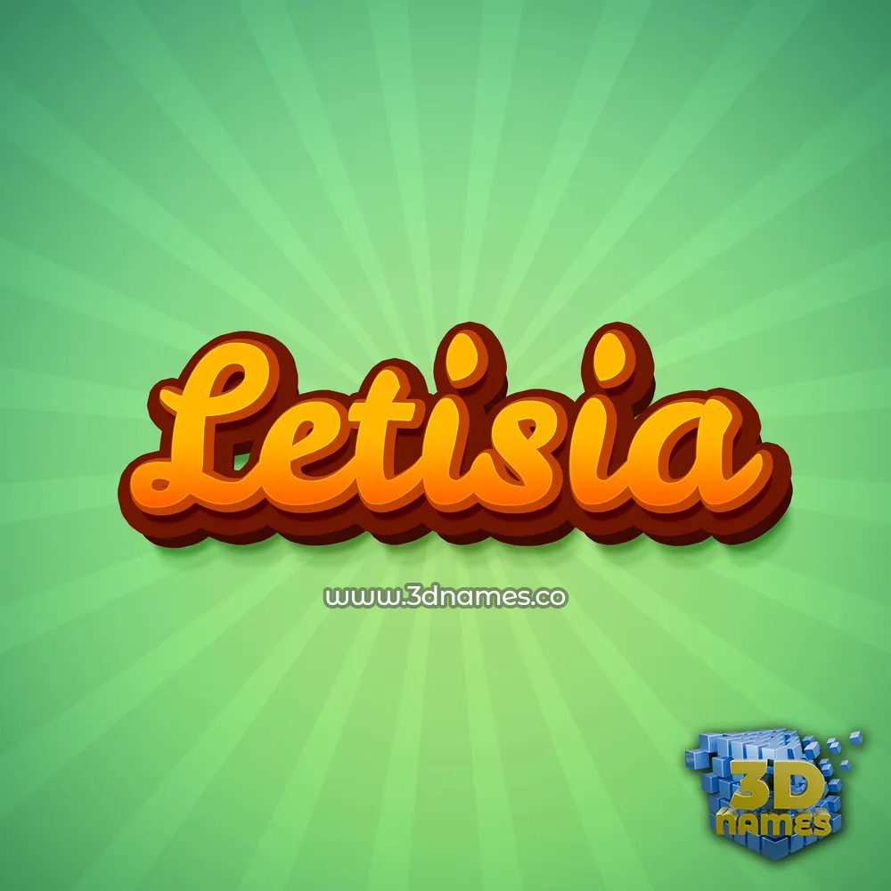 letisia in Green Rays style - 3D name wallpaper