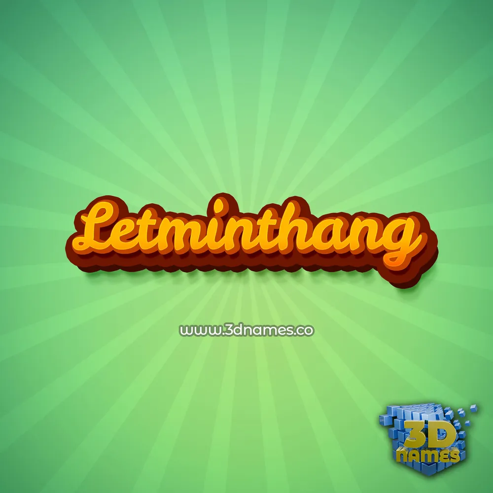 letminthang in Green Rays style - 3D name wallpaper