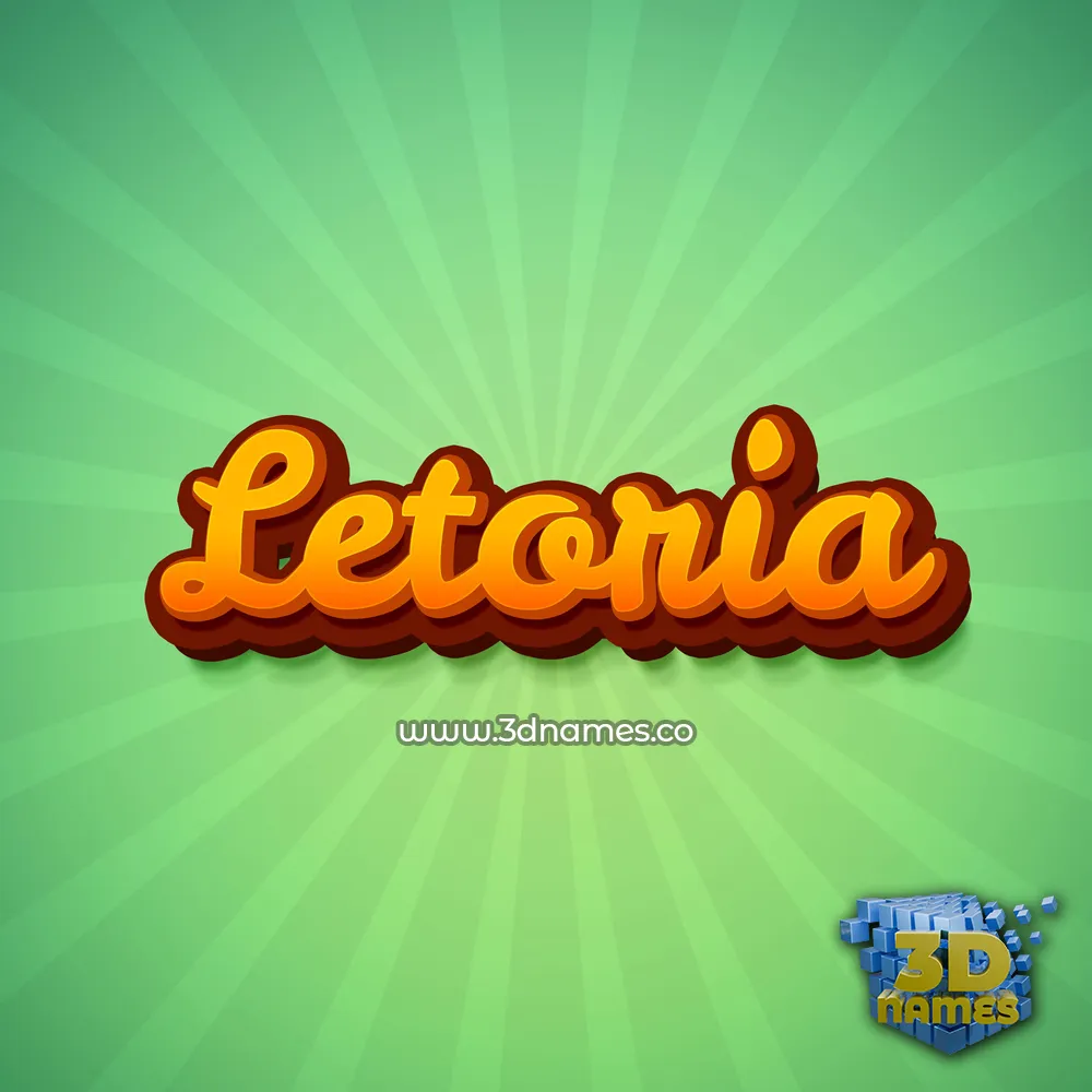 letoria in Green Rays style - 3D name wallpaper