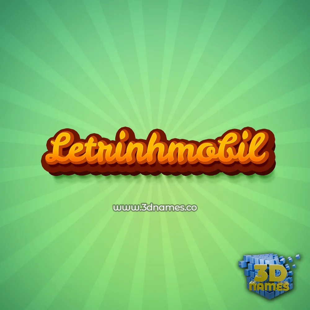 letrinhmobil in Green Rays style - 3D name wallpaper