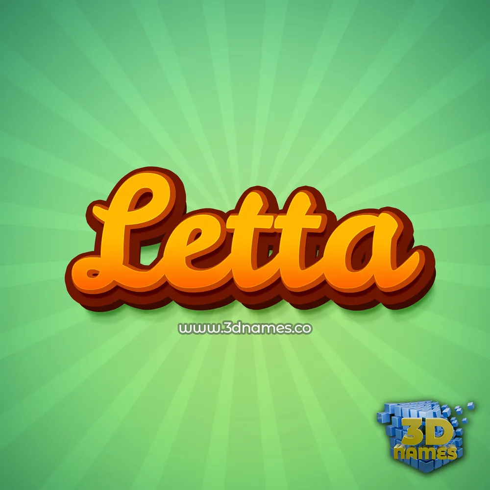 letta in Green Rays style - 3D name wallpaper