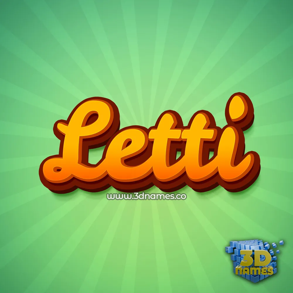 letti in Green Rays style - 3D name wallpaper