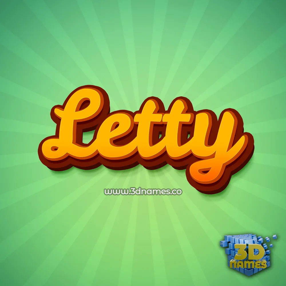 letty in Green Rays style - 3D name wallpaper