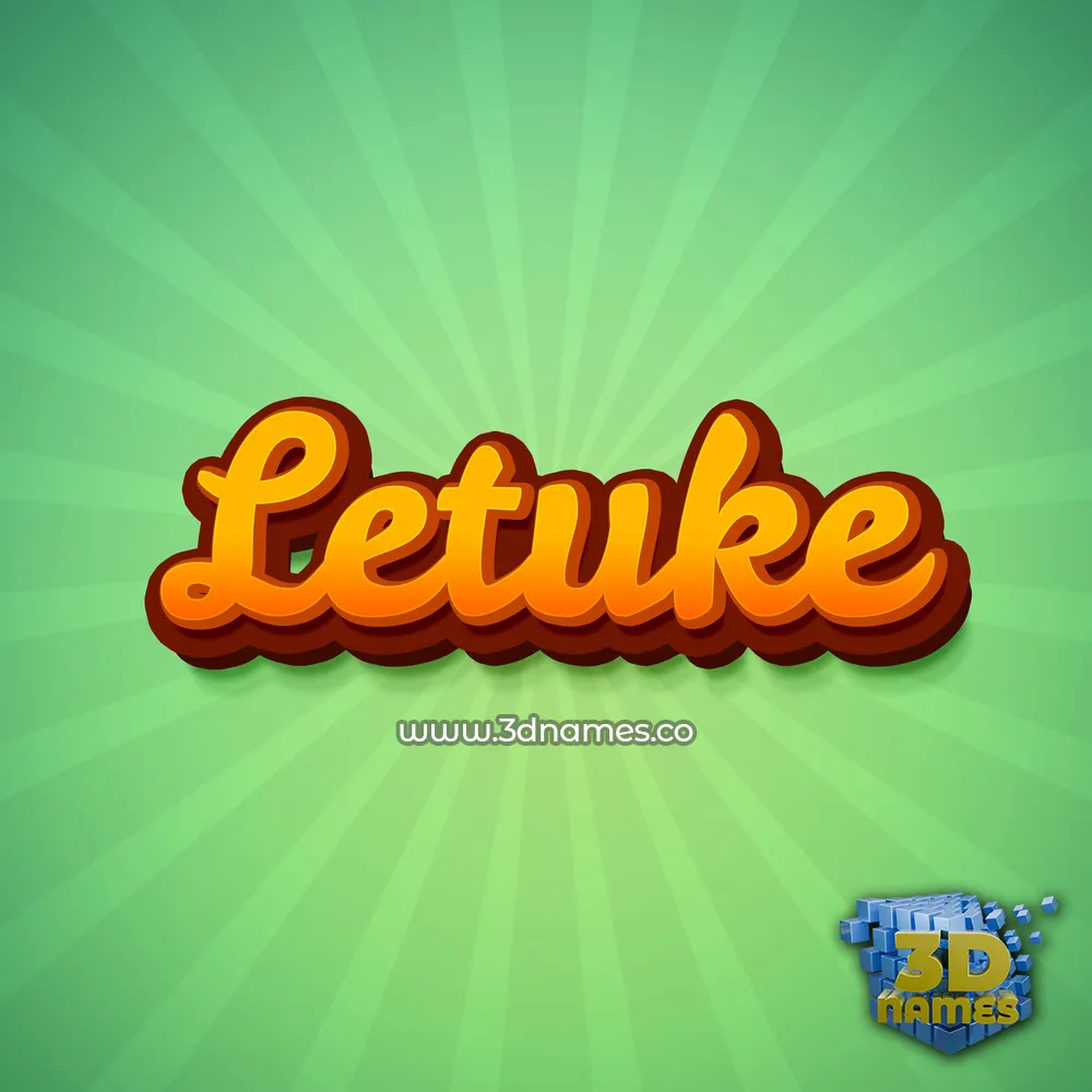letuke in Green Rays style - 3D name wallpaper