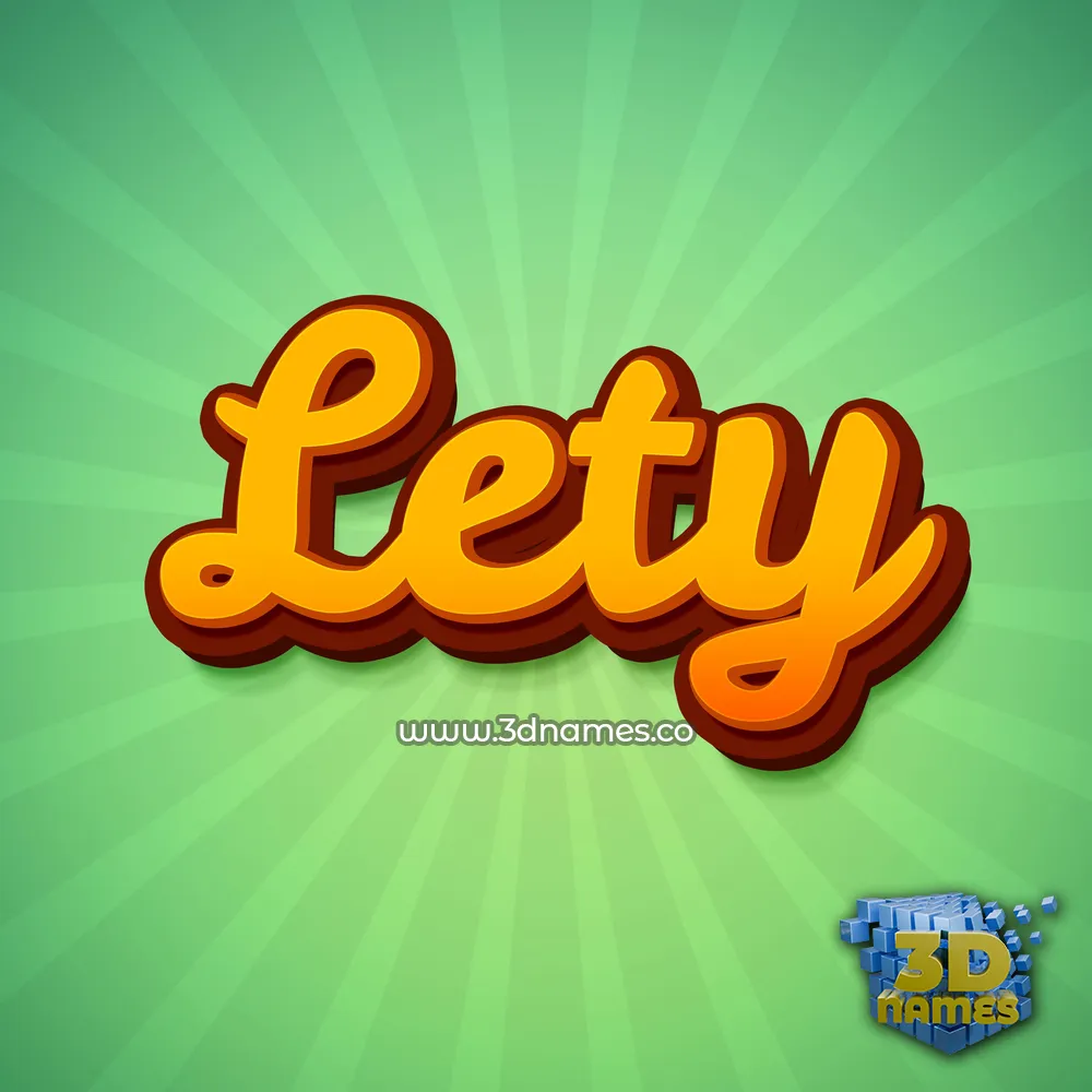 lety in Green Rays style - 3D name wallpaper