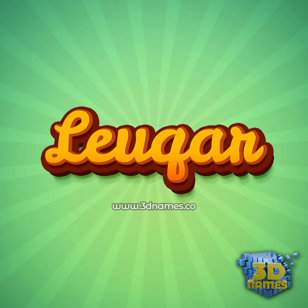 leuqar in Green Rays style - 3D name wallpaper