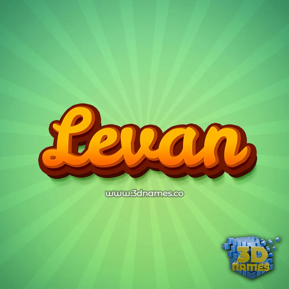 levan in Green Rays style - 3D name wallpaper