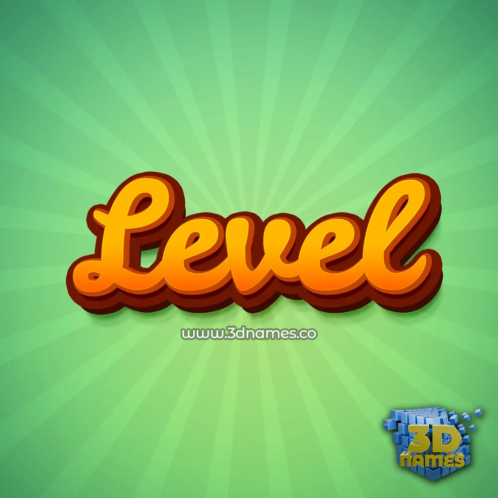 level in Green Rays style - 3D name wallpaper
