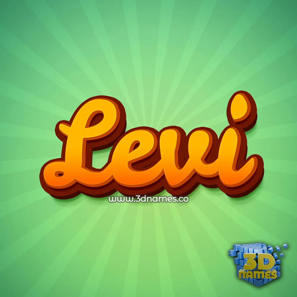 levi in Green Rays style - 3D name wallpaper
