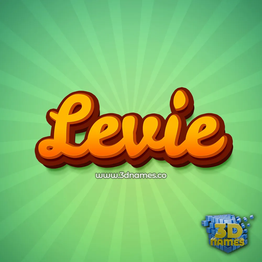 levie in Green Rays style - 3D name wallpaper