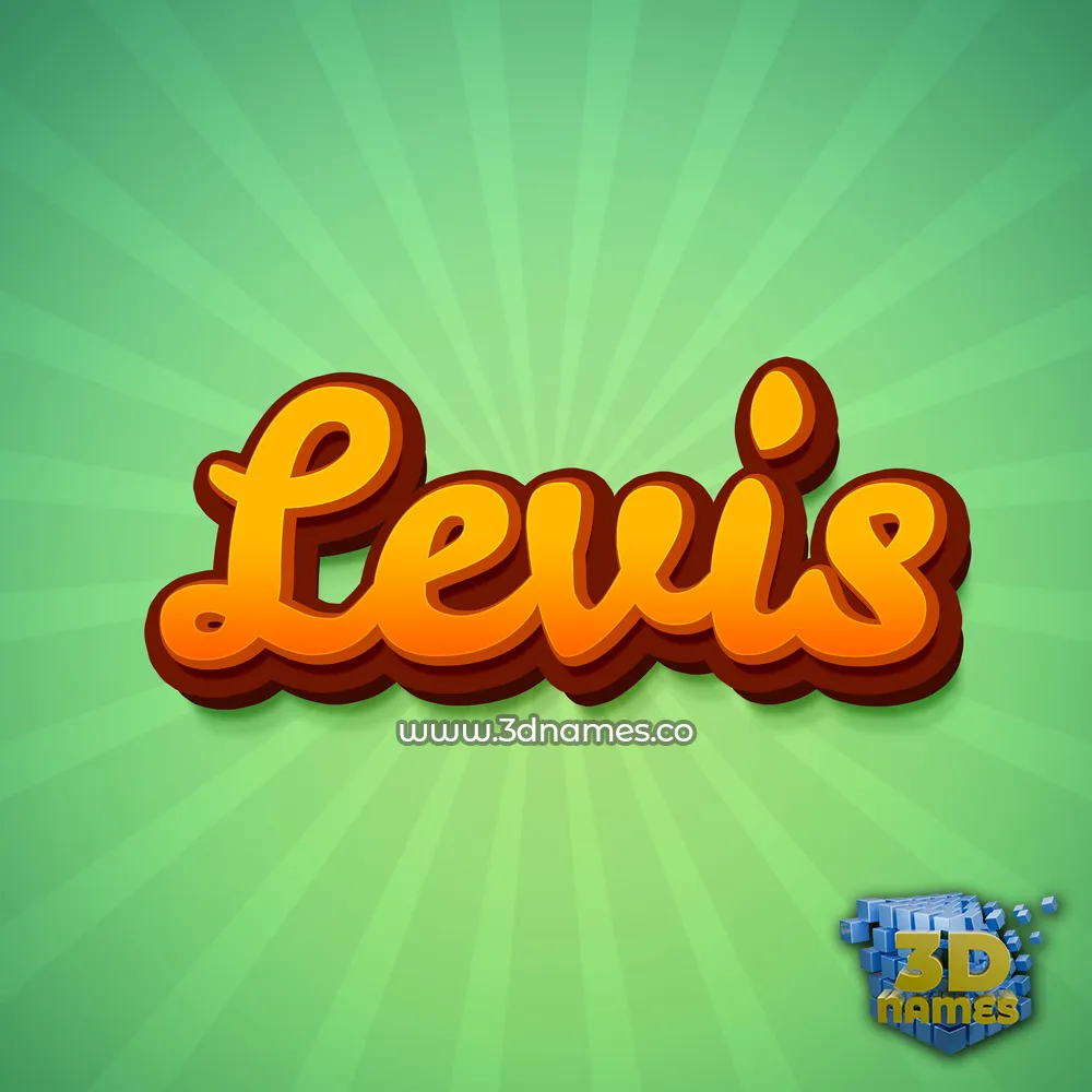 levis in Green Rays style - 3D name wallpaper