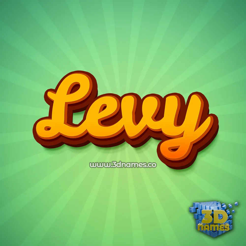 levy in Green Rays style - 3D name wallpaper