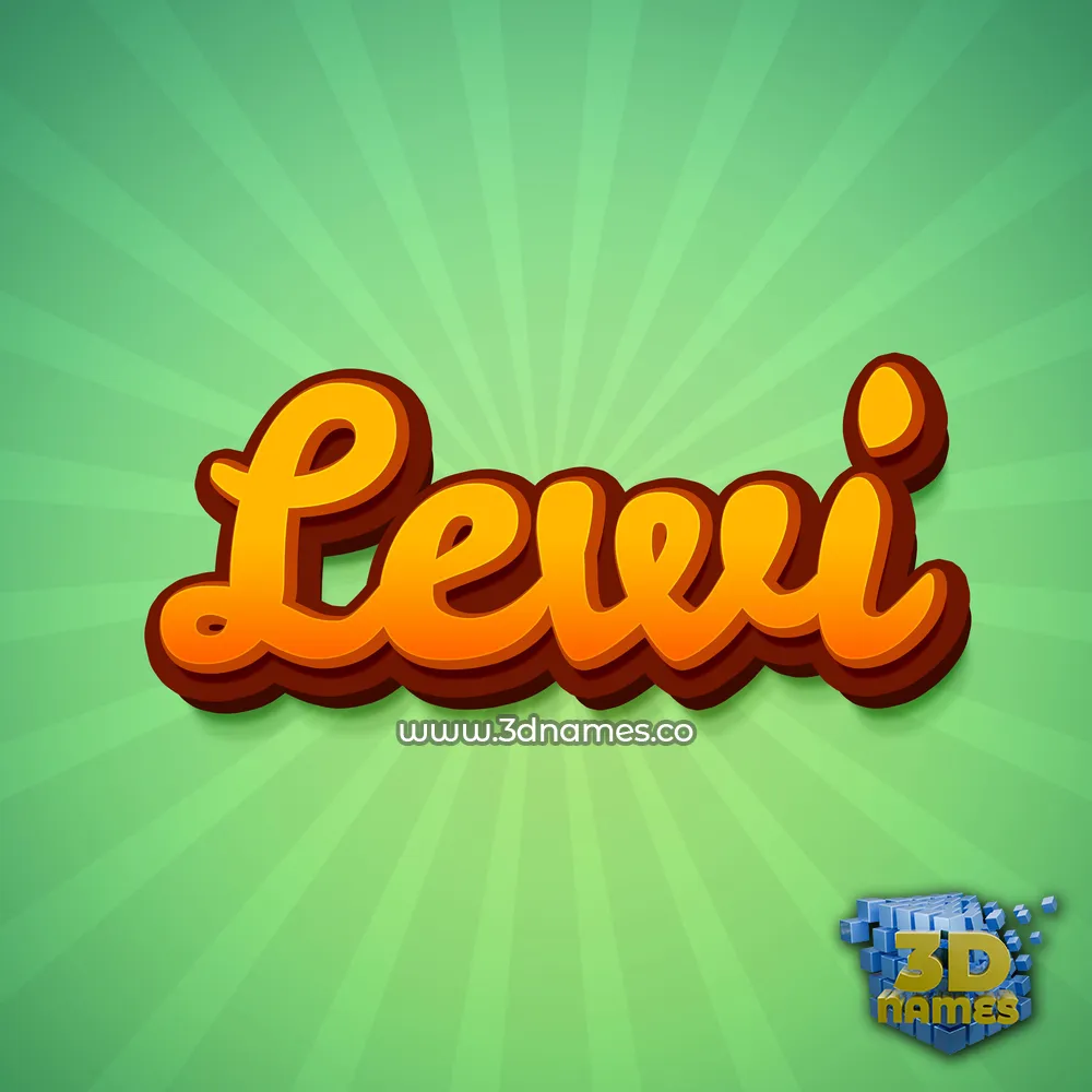 lewi in Green Rays style - 3D name wallpaper