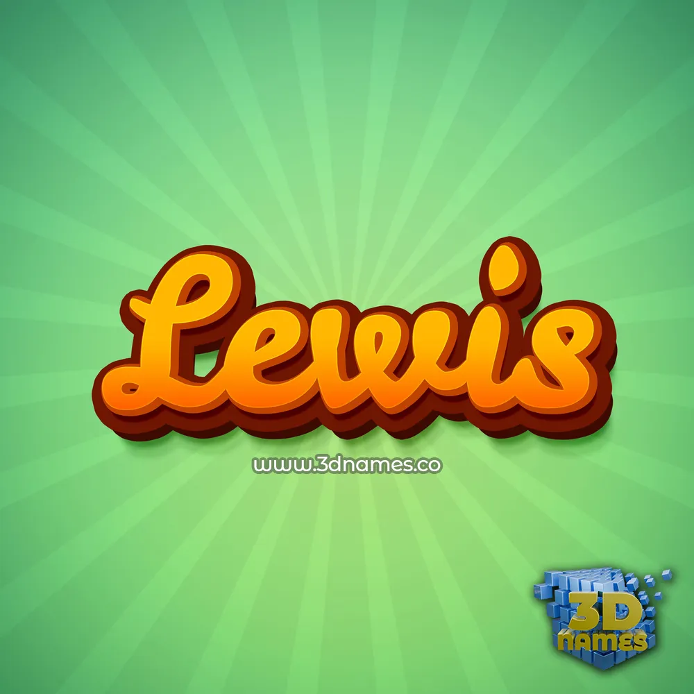 lewis in Green Rays style - 3D name wallpaper