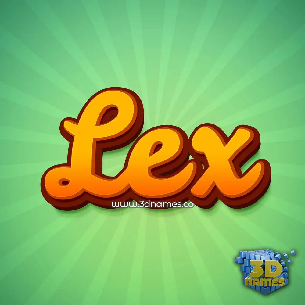 lex in Green Rays style - 3D name wallpaper