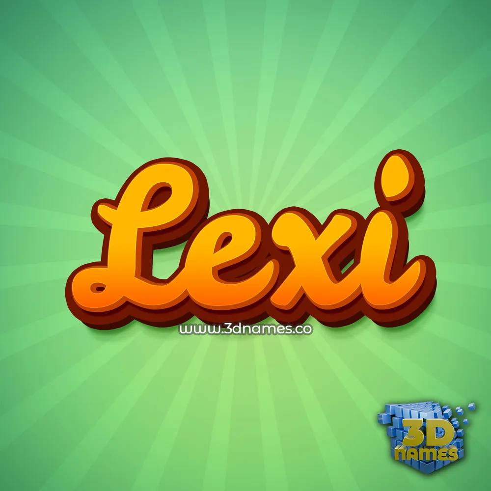 lexi in Green Rays style - 3D name wallpaper