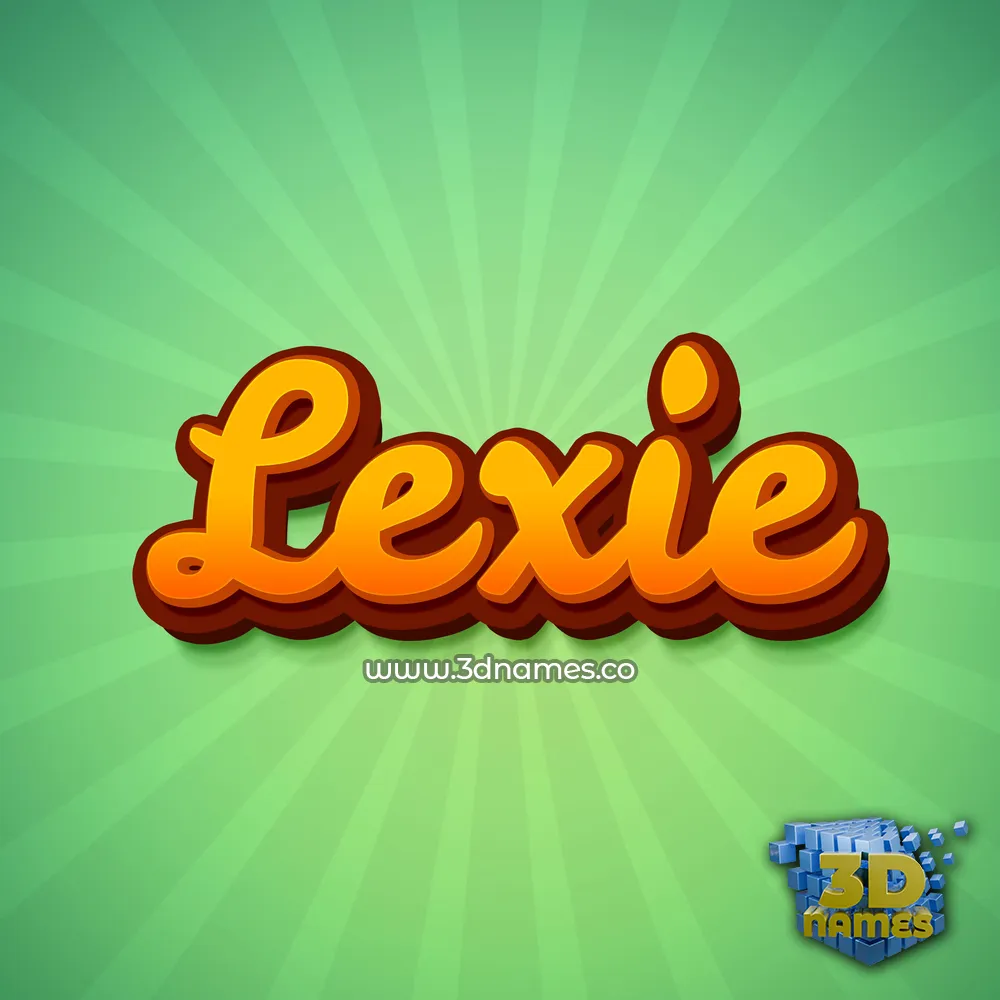 lexie in Green Rays style - 3D name wallpaper
