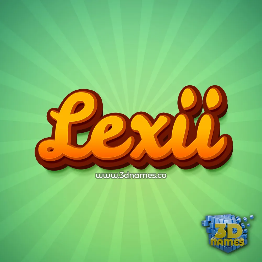 lexii in Green Rays style - 3D name wallpaper