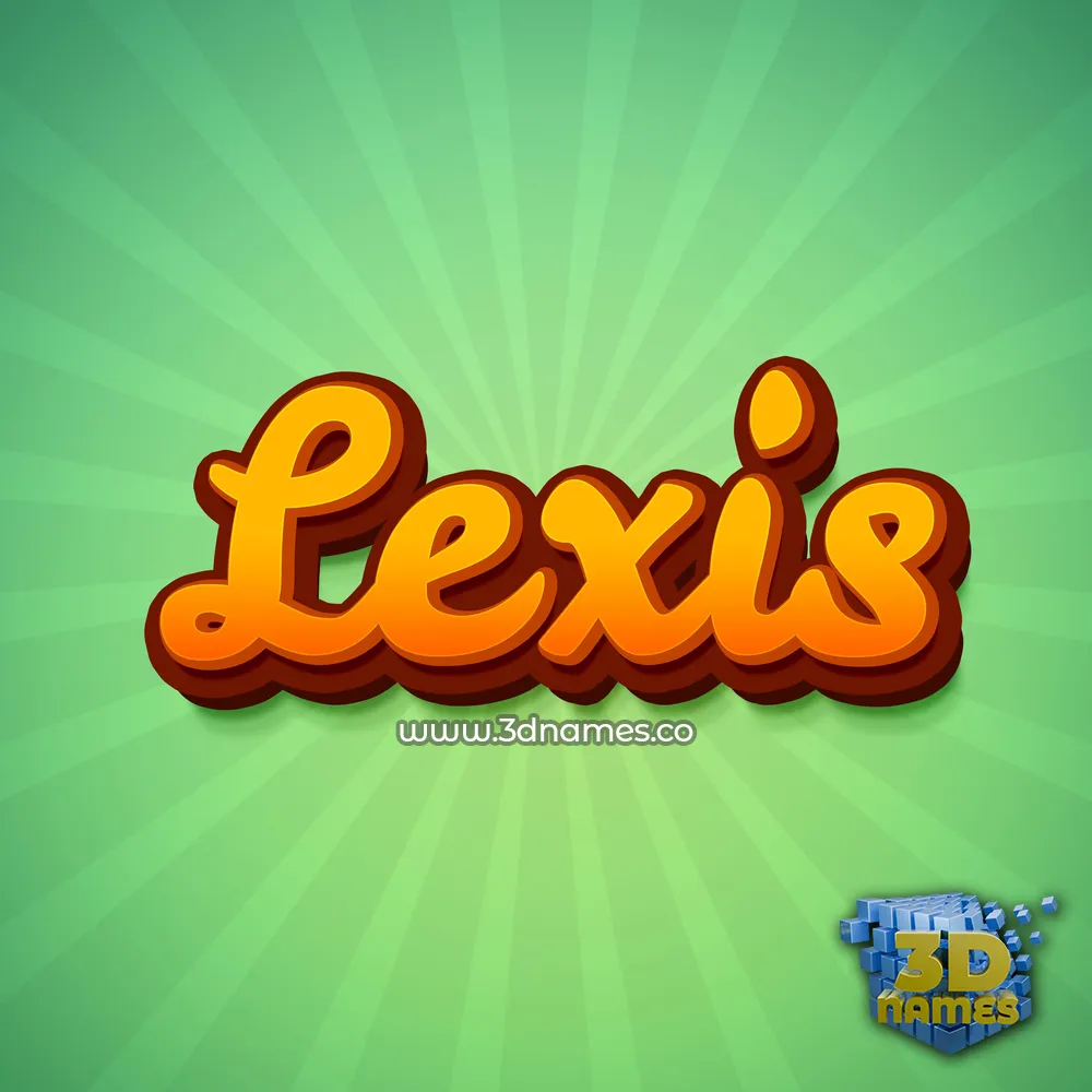 lexis in Green Rays style - 3D name wallpaper